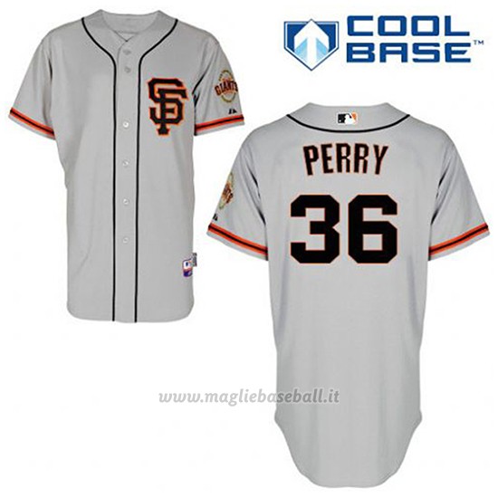 Maglia Baseball Uomo San Francisco Giants Gaylord Perry 36 Grigio Alterner Cool Base
